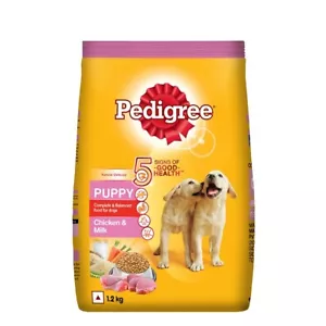 Pedigree Puppy, Dry Dog Food, Chicken and Milk Flavour, 1.2 Kg Pack - Foto 1 di 5