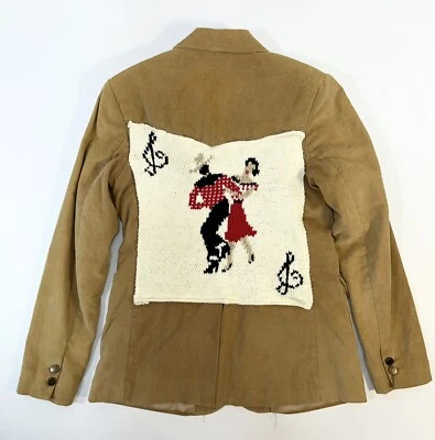 CHAQUETA DE PANA DE COLECCIÓN COUNTRY WESTERN TEJIDA VAQUERO SWING BAILARÍN ROCKABILLY ARTE POPULAR Foto 1 de 4