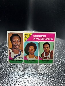1975 Topps Basketball #221 ABA Scoring Average Leaders Julius Erving EXMT