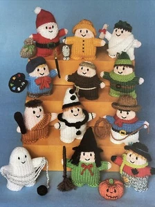 KNITTING PATTERN Jean Greenhowe 12 Witty knits toys - Witch ghost Santa cowboy - Picture 1 of 9