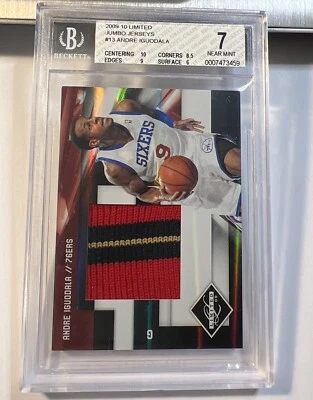 Parche de camiseta Jumbo 2009/10 Panini Limited Andre Iguodala #/10 13 BGS 7 casi como nueva Foto 1 de 2