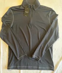 Bugatchi Herren 1/4 Zip Pullover Caviar Gray Sma;; Neu Neu mit Etikett - Bild 1 von 6