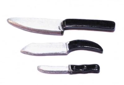 Casa Delle Bambole Cook Coltello Set Cucina Accessorio Miniatura 1:12 Scala - Immagine 1 di 4