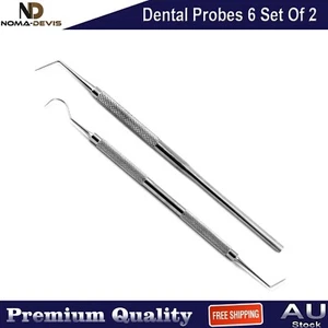 2 PCS Set Diagnostic Probe 6 Hygienist Dentist Examination Surgical Instruments - Picture 1 of 5