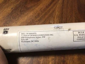 1989 Philip Morris Bill of Rights + Original Tube & Paperwork -NEW Never Used - Picture 1 of 9