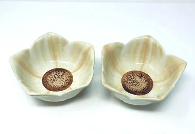 Temp-tations Old World 12 oz. Soup Cereal Bowl Brown Tulip Shape Floral Set of 2 Foto 1 de 4