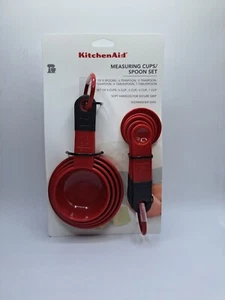 Kitchen Aid 4 Cup & 5 Spoon Measuring Set (NEW) Empire Red  KE475OHERA - Picture 1 of 5