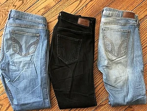 Three Pair Hollister Jeans Low Rise Super Skinny Size 5 7 Good used condition - Picture 1 of 10