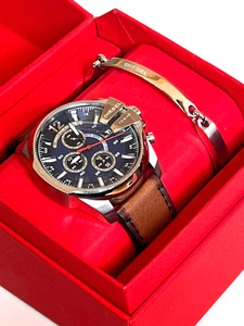 DIESEL DZ4601SET Baby Chief Chronograph Watch & Bracelet Set BNWT Gift Box $270 - Picture 1 of 4