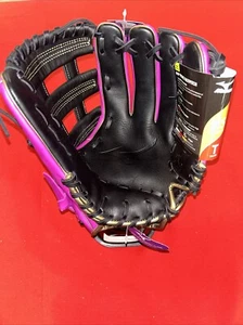 *NEW* Women’s Mizuno MVP Prime 12" RHT Black And Purple Glove - Picture 1 of 5