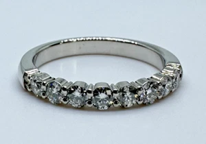 14K White Gold Natural Diamond Anniversay Band! 1/2 Carat TW! Beautiful! - Picture 1 of 4