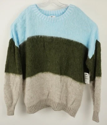 Nuevo Suéter BP Mujeres De Gran Tamaño 1X Verde Azul Gris Ligero Difuso Elástico Crew Foto 1 de 4