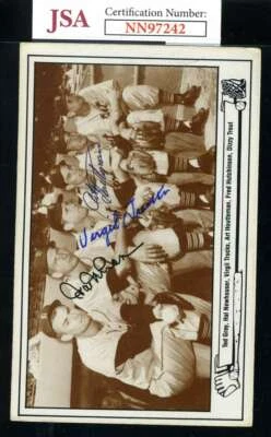 Postal autógrafa firmada certificado de autenticidad Hal Newhouser Trucks Houtteman JSA Foto 1 de 2