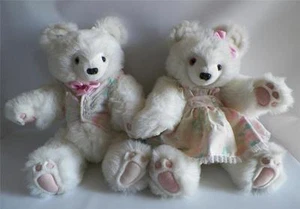 Juego de Osos Redfield Blancos Niño Niña Peluche Completamente Articulado 20" Edición Limitada - Imagen 1 de 5