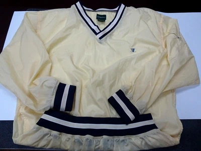 Pullover de golf Catalina para hombre con cuello en V talla LG amarillo usado vintage de la década de 1980 RARO Foto 1 de 4