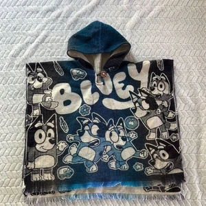 Bluey Hooded Poncho Kids Size 4 - Picture 1 of 7