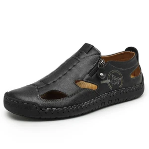 Hombres Sandalias Moda Romanas Hechas a Mano Cuero Informales Zapatos Plataforma Exterior Playa - Imagen 1 de 24