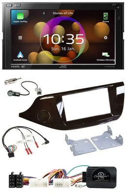 JVC DAB Lenkrad 2DIN Bluetooth USB Autoradio für Kia Ceed ab 2012 glänzend ohne - Bild 1 von 4