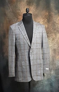 Chaqueta suave a cuadros gris vendaval Peter Millar MF22J01 TALLA M $495 NUEVA SIN ETIQUETAS - Imagen 1 de 9