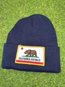 California Republic Skull Cap Hat Adult Winter NAVY BLUE Beanie - Picture 1 of 2