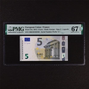 2013 Europeau Union / France 5 Euro Pick#27u PMG 67 EPQ Superb Gem UNC - Picture 1 of 4