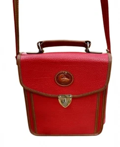 Dooney and Bourke Allwetter Leder rot Top Handle Satteltasche Kartenfach Reise - Bild 1 von 22
