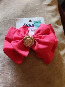 Vintage Goody Fashion Barrette Rosso Fiocco Oro Centro NOS 1993 - Foto 1 di 3