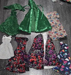 RESERVED Vintage QUALITY Lot Barbie Clone Handmade & 12 In Doll Clothes Lot 8pc  - Picture 1 of 10