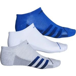 3 Pair Adidas Superlite No Show Socks, Men's Shoe Size 6-12, Blue / White / Gray - Picture 1 of 5