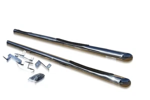 Chrome Stainless Steel Side Bars + 3 Step Pads For Fiat Ducato SWB 2007-2014 LHD - Picture 1 of 5