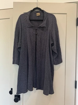 Cárdigan largo URU 100 % seda texturizado manga 3/4 gris oscuro rosa XL 1 X para mujer Foto 1 de 4