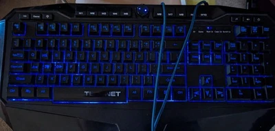Tecknet Wired Professional Gaming Keyboard - backlit, multi-color, Used, gc. - Image 1 of 4