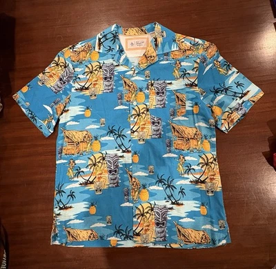 Original Penguin By Munsingwear Tiki Shirt Blue SS Hula Size Small - Image 1 of 4