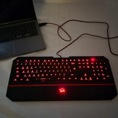Redragon K502 Karura RGB Gaming Keyboard Wired USB Tested Works *Missing Foot* - Image 1 of 4