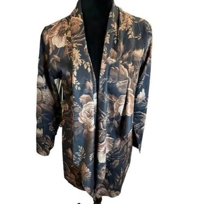 Мягкое окружение цветочный искусственной замши открытый передняя куртка размер средний миниатюрный новый с Ярлыками - Изображение 1 из 4