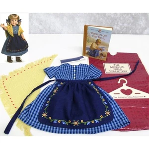 American Girl Pleasant Company Kirsten CHECKED TRAIL DRESS Apron Scarf Ties Bag - Picture 1 of 10