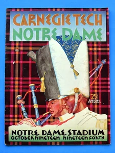 Programa de fútbol americano Notre Dame Fighting Irish vs Carnegie Tech 1940. - Imagen 1 de 8