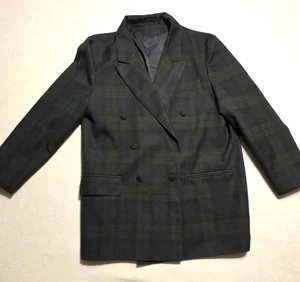 Blazer vintage Dorothy Perkins tartan a quadri donna UK 16 doppiopetto Old Money - Foto 1 di 9