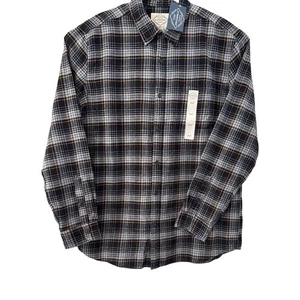 St. John’s Bay XLT Flannel Black Buckthorn Plaid 100% Cotton Long Sleeve Classic - Picture 1 of 6
