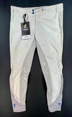 Nuevos pantalones blancos Tredstep Symphony Azzura asiento completo cremallera delantera (32R) precio de venta sugerido por el fabricante 170 USD Foto 1 de 4