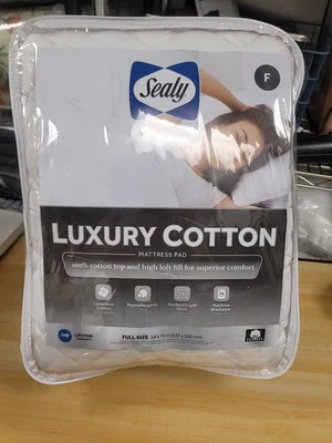 Sealy Luxury Cotton Full Size  Mattress Pad - White - Image 1 of 4