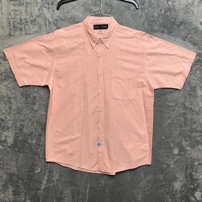 New Boston Common Button Up Short Sleeve Shirt Men's Size L Pink - Image 1 of 4
