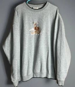 MC Sport Mens Sweatshirt Size XXL Gray Embroidered Deer Long Sleeve Pullover - Picture 1 of 5