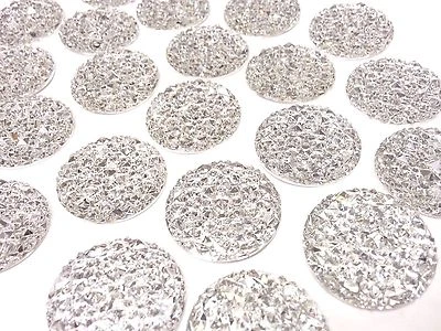 Gemas de roca lunar de resina transparente facetadas con respaldo plano redondo CraftbuddyUS MG3 20 piezas 30 mm Foto 1 de 4