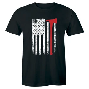 Camiseta de bombero para hombre bandera americana con hacha de bombero roja regalo para él - Imagen 1 de 1