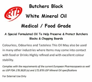 Butchers Block Oil 500ml For Butchers Chopping Blocks White Mineral Oil - Picture 1 of 1