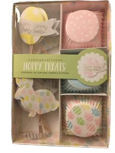 Gardner Studios Happy Easter - 24 Cupcake Cases & 24 Assorted Toppers - Picture 1 of 1