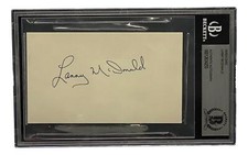 Lanny McDonald Calgary Flames Signed 3x5 Index Card BAS 00012634253