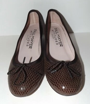 Paul Mayer Cuero Marrón Chocolate Cuña Bomba Tacones Arco Talla 7.5 España  Foto 1 de 4