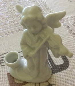 Gräfenthal Engel weiß mit Geige und Kerzenständer H ca 7 cm V - Bild 1 von 3